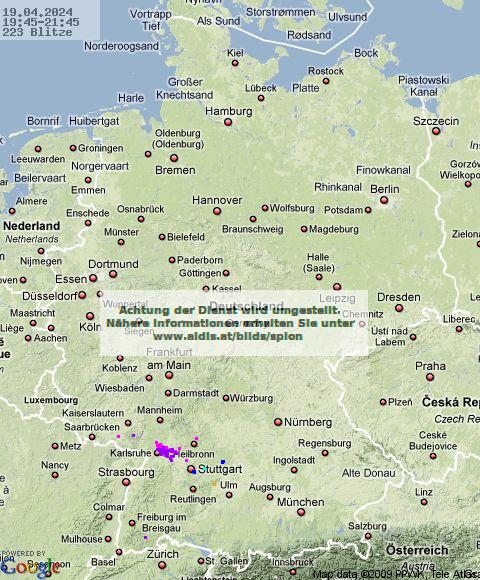 bliksem Duitsland 19:45 UTC vr, 19-04