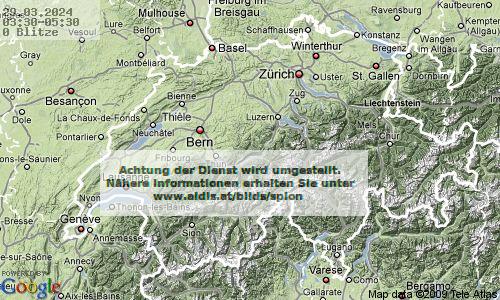 bliksem Zwitserland 04:30 UTC vr, 29-03