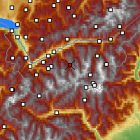 Nearby Forecast Locations - Evolène - Kaart