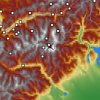Nearby Forecast Locations - Monte Rosa-Plattje - Kaart