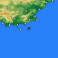 Nearby Forecast Locations - Île du Levant - Kaart