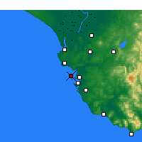 Nearby Forecast Locations - Cádiz - Kaart
