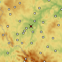 Nearby Forecast Locations - Líně - Kaart