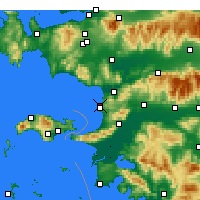 Nearby Forecast Locations - Kuşadası - Kaart