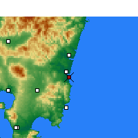 Nearby Forecast Locations - Luchthaven Miyazaki - Kaart