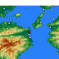 Nearby Forecast Locations - Tokushima Luchthaven - Kaart