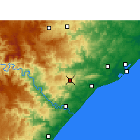Nearby Forecast Locations - Eshowe - Kaart