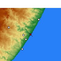 Nearby Forecast Locations - Port Shepstone - Kaart