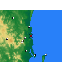 Nearby Forecast Locations - Sunshine Coast Airport - Kaart