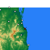 Nearby Forecast Locations - Coolangatta - Kaart
