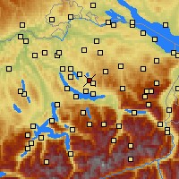 Nearby Forecast Locations - Wetzikon - Kaart