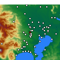 Nearby Forecast Locations - Higashikurume - Kaart