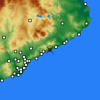 Nearby Forecast Locations - Canet de Mar - Kaart