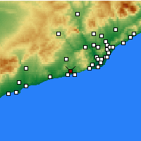 Nearby Forecast Locations - Sant Pere de Ribes - Kaart