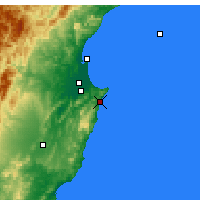 Nearby Forecast Locations - Ocean Beach - Kaart