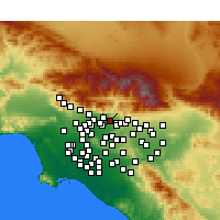 Nearby Forecast Locations - Azusa - Kaart