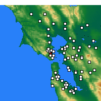 Nearby Forecast Locations - Corte Madera - Kaart