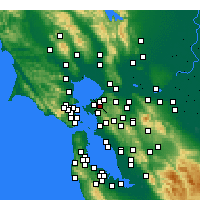 Nearby Forecast Locations - El Sobrante - Kaart