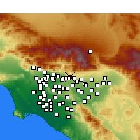 Nearby Forecast Locations - La Verne - Kaart