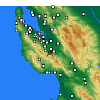 Nearby Forecast Locations - Los Gatos - Kaart