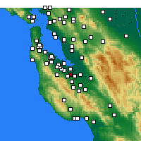 Nearby Forecast Locations - Mountain View - Kaart