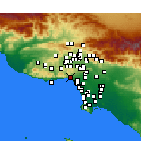 Nearby Forecast Locations - Pacific Palisades - Kaart