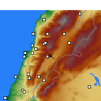 Nearby Forecast Locations - Zahleh - Kaart