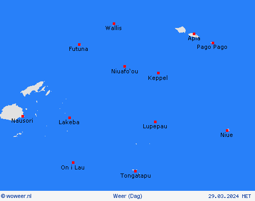 overzicht Amerikaans-Samoa Oceanië Weerkaarten
