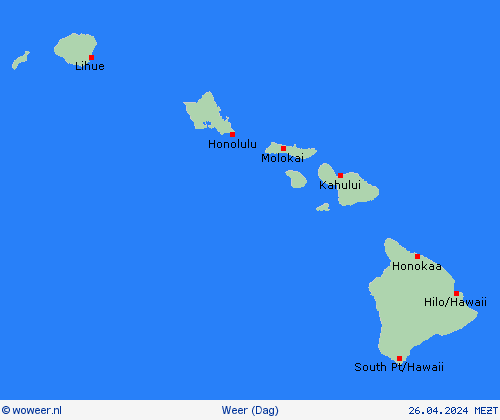 overzicht Hawaï Oceanië Weerkaarten