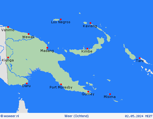 overzicht Papoea-Nieuw-Guinea Oceanië Weerkaarten