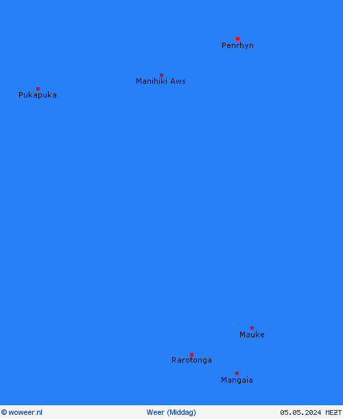 overzicht Cookeilanden Oceanië Weerkaarten
