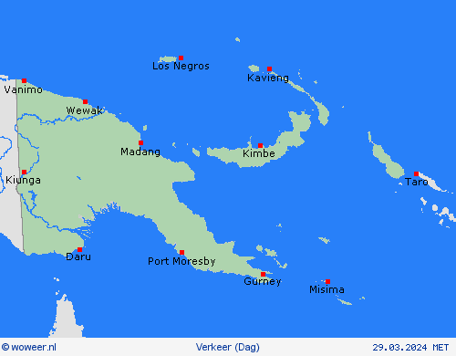 weer en verkeer Papoea-Nieuw-Guinea Oceanië Weerkaarten