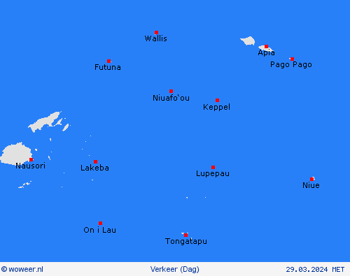 weer en verkeer Amerikaans-Samoa Oceanië Weerkaarten