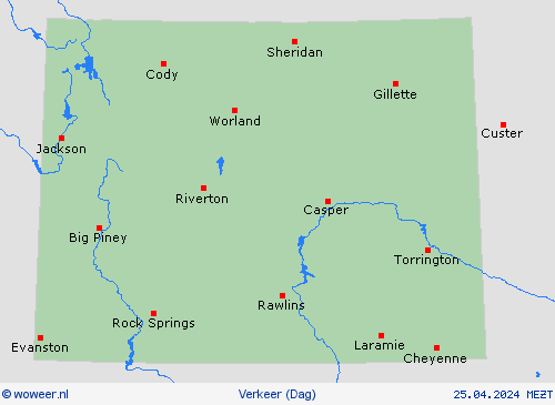 weer en verkeer Wyoming Noord-Amerika Weerkaarten