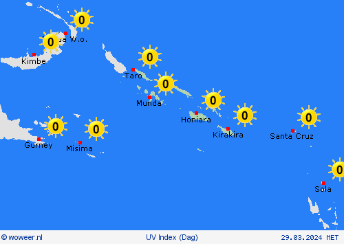 uv index Salomonseilanden Oceanië Weerkaarten