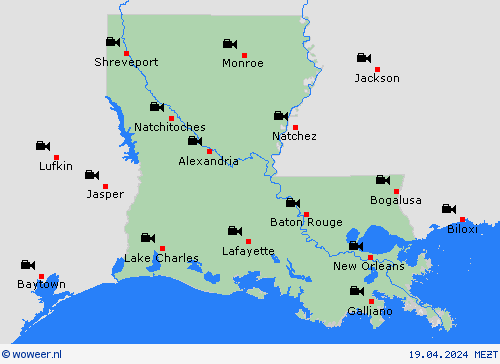 webcam Louisiana Noord-Amerika Weerkaarten