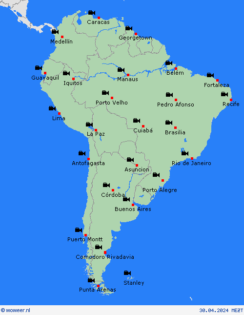 webcam  Zuid-Amerika Weerkaarten