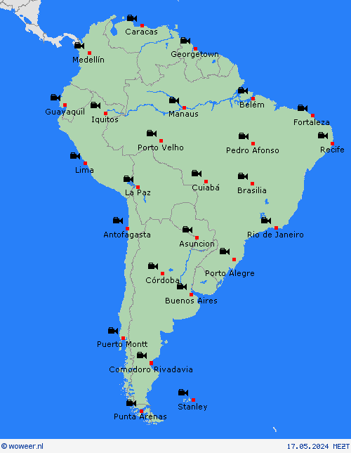 webcam  Zuid-Amerika Weerkaarten