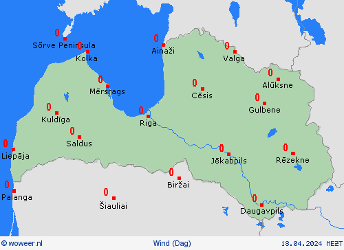 wind Letland Europa Weerkaarten