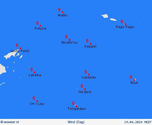wind Tonga Oceanië Weerkaarten