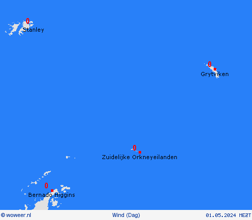 wind Zuidelijke Orkneyeilanden Zuid-Amerika Weerkaarten