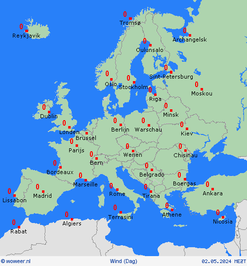 wind  Europa Weerkaarten