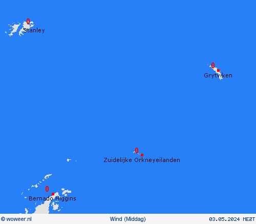 wind Zuidelijke Orkneyeilanden Zuid-Amerika Weerkaarten
