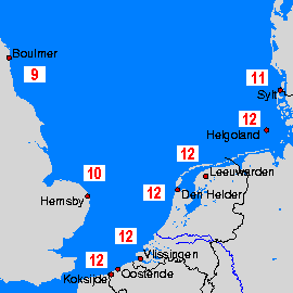 Noordzee Watertemperatuurkaarten