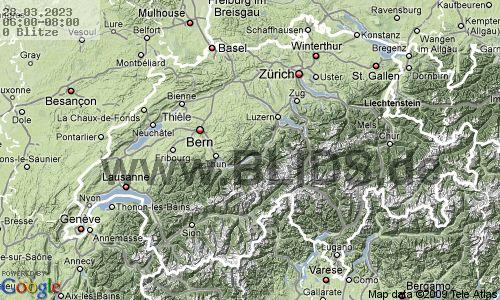 bliksem Zwitserland 06:00 UTC di, 28-03