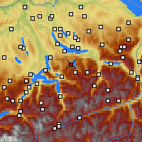 Nearby Forecast Locations - Einsiedeln - Kaart