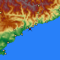 Nearby Forecast Locations - Cap Ferrat - Kaart