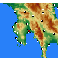 Nearby Forecast Locations - Kalamáta - Kaart