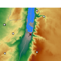 Nearby Forecast Locations - Ghor el Safi - Kaart