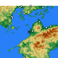 Nearby Forecast Locations - Matsuyama Airport - Kaart